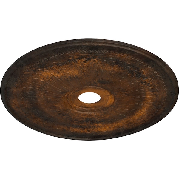 Oakleaf Ceiling Medallion (Fits Canopies Up To 6 1/4), Hnd-Painted Rust, 29 1/8OD X 3 5/8ID X 1P